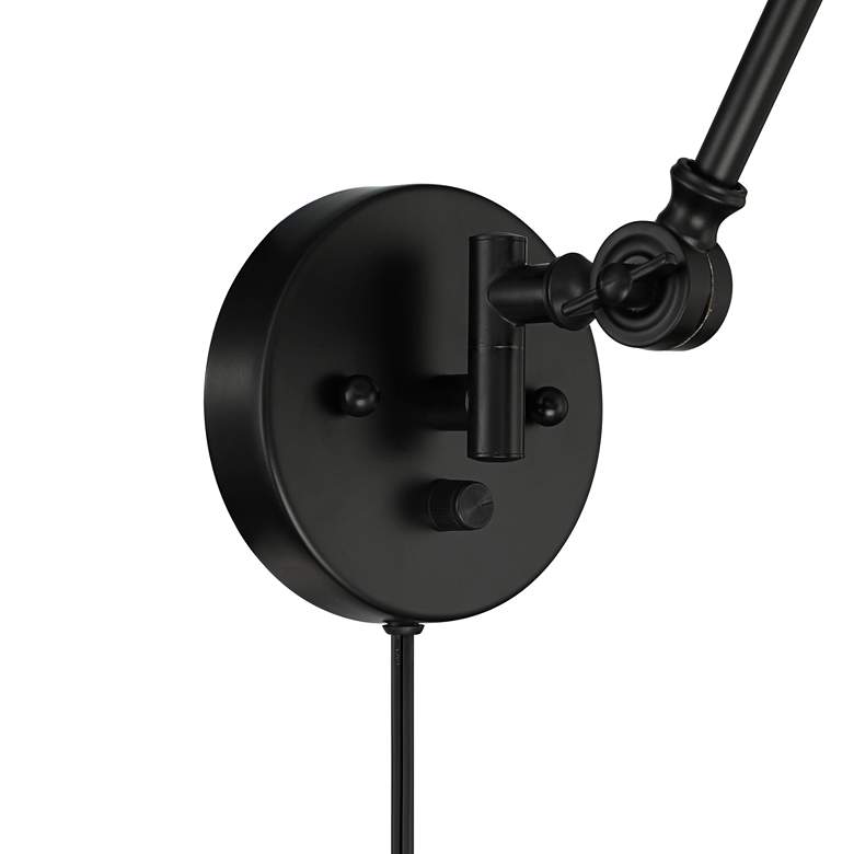 Image 3 360 Lighting Mendes 12 1/2" Black Plug-In Wall Lamps Set of 2 more views