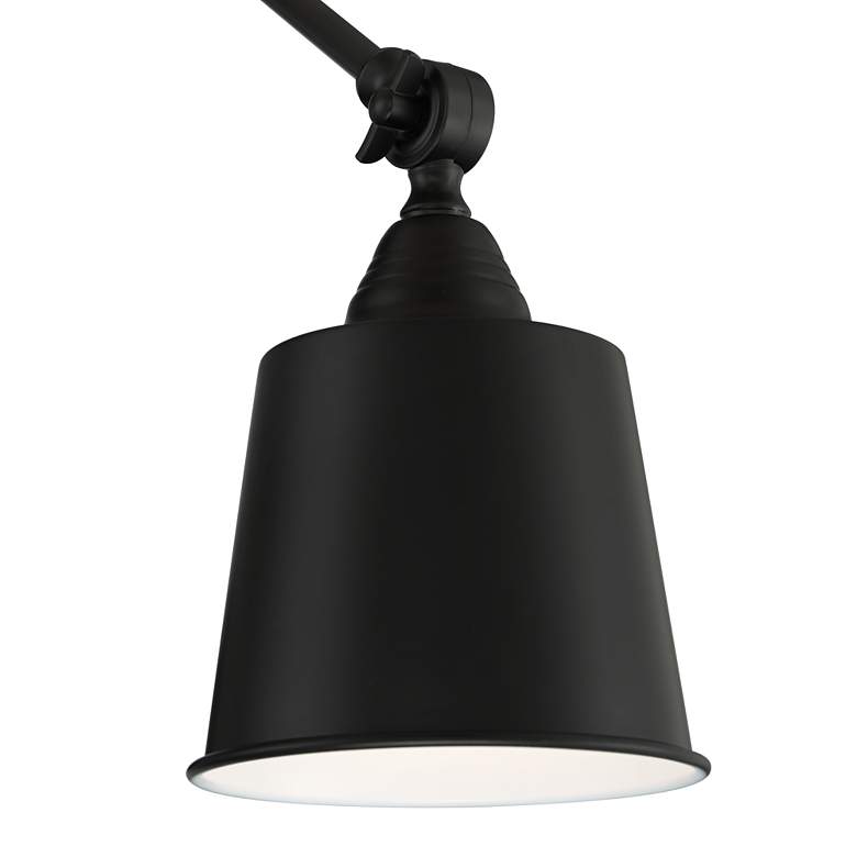 Image 4 360 Lighting Mendes 12 1/2" Black Plug-In Wall Lamps Set of 2 more views