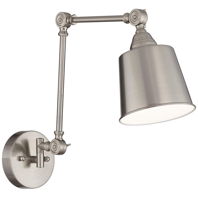Image 2 360 Lighting Mendes 12 1/2" Nickel Adjustable Hardwire Wall Lamp