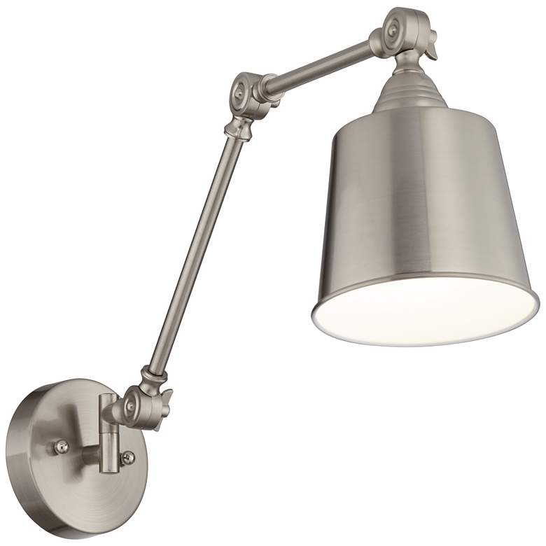 Image 6 360 Lighting Mendes 12 1/2" Nickel Adjustable Hardwire Wall Lamp more views