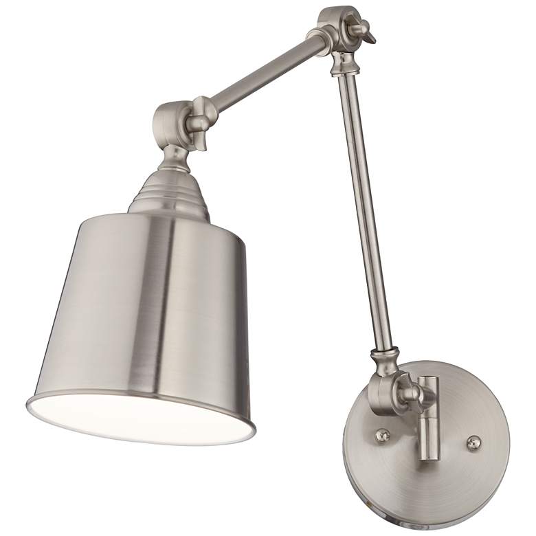 Image 7 360 Lighting Mendes 12 1/2" Nickel Adjustable Hardwire Wall Lamp more views