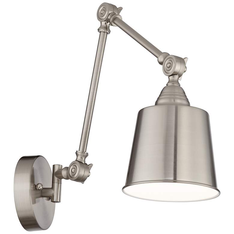 Image 7 360 Lighting Mendes Adjustable Brushed Nickel Hardwire Wall Lamps Set of 2 more views