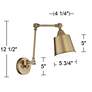360 Lighting Mendes Antique Brass Adjustable Down-Light Hardwire Wall Lamp