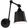 360 Lighting Mendes Black Finish Hardwire Swing Arm Wall Lamps Set of 2