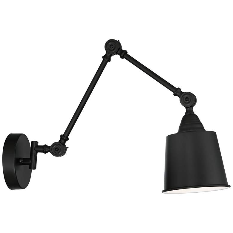Image 5 360 Lighting Mendes Black Finish Hardwire Swing Arm Wall Lamps Set of 2 more views