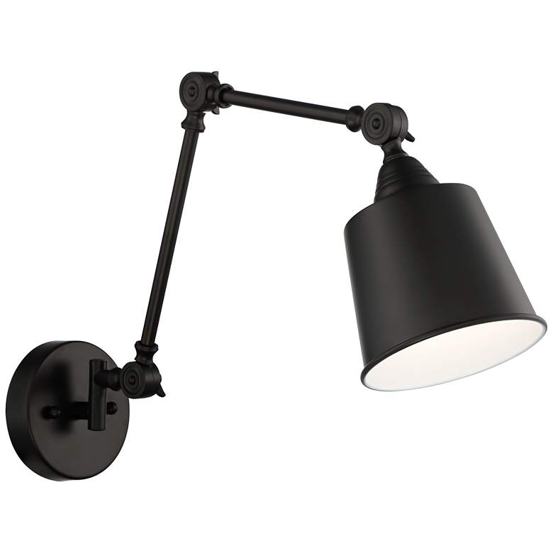 Image 2 360 Lighting Mendes Black Hardwire Adjustable Swing Arm Wall Lamp