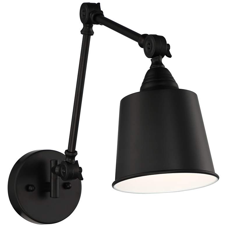 Image 4 360 Lighting Mendes Black Hardwire Adjustable Swing Arm Wall Lamp more views