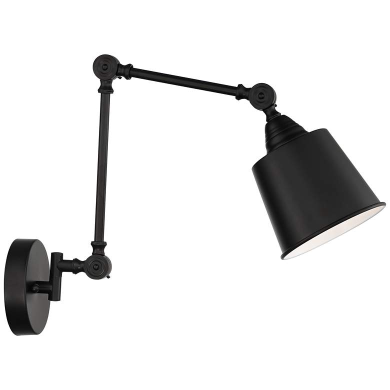 Image 6 360 Lighting Mendes Black Hardwire Adjustable Swing Arm Wall Lamp more views