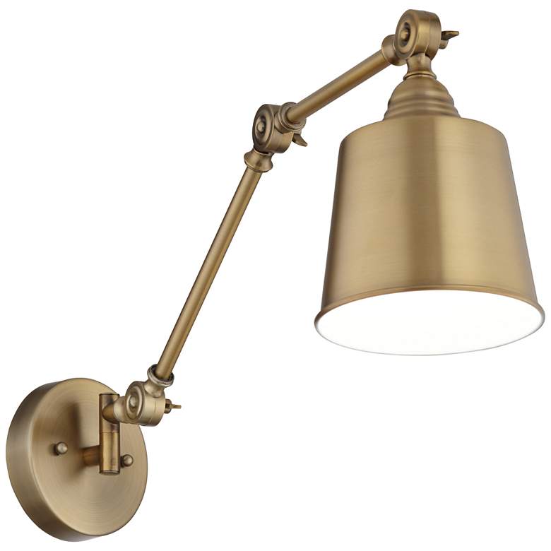 Image 6 360 Lighting Mendes Brass Adjustable Hardwire Wall Lamps Set of 2 more views