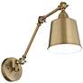 360 Lighting Mendes Brass Adjustable Hardwire Wall Lamps Set of 2