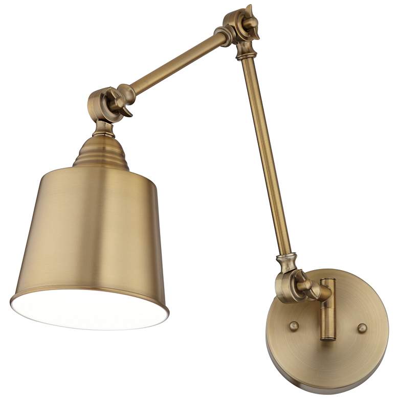 Image 7 360 Lighting Mendes Brass Adjustable Hardwire Wall Lamps Set of 2 more views