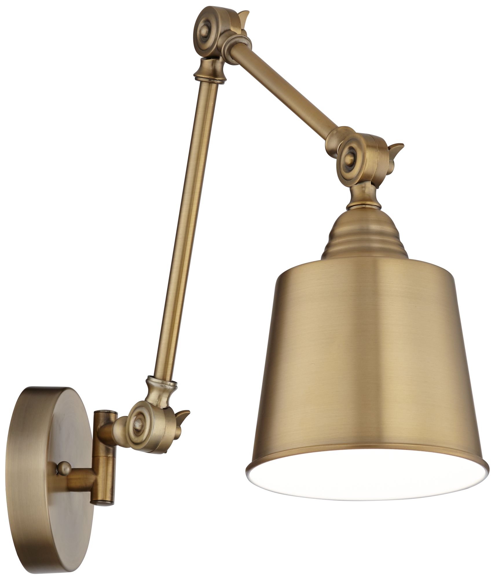 360 Lighting Mendes Brass Adjustable Hardwire Wall Lamps Set of 2