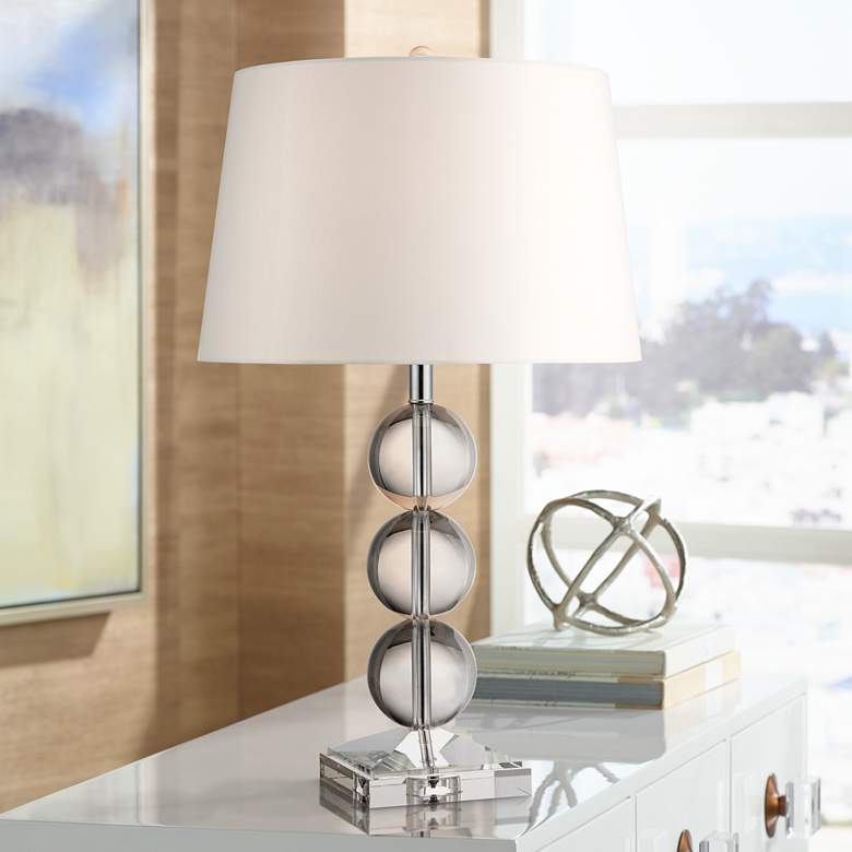 Image 2 360 Lighting Mersenne 26 inch Crystal Globe Column Table Lamp
