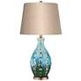 360 Lighting Mid-Century Vase 26 1/2" Teal Ceramic Lamp with Dimmer