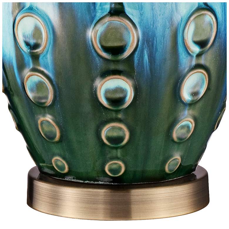 Image 5 360 Lighting Mid-Century Vase 26 1/2 inch Teal Ceramic Lamp with Dimmer more views