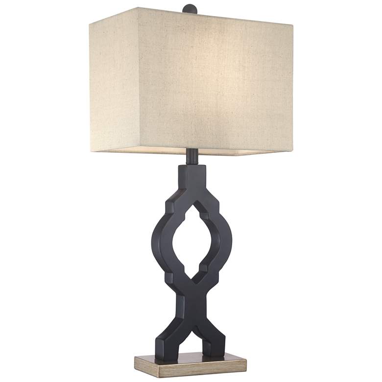 Image 7 360 Lighting Milly 26 1/2 inch Black Quatrefoil Table Lamps Set of 2 more views