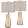 2_360 Lighting Mira 25 1/4" Textured Gold Modern Table Lamps Set of 2