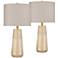 360 Lighting Mira 25 1/4" Textured Gold Modern Table Lamps Set of 2
