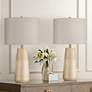 1_360 Lighting Mira 25 1/4" Textured Gold Modern Table Lamps Set of 2