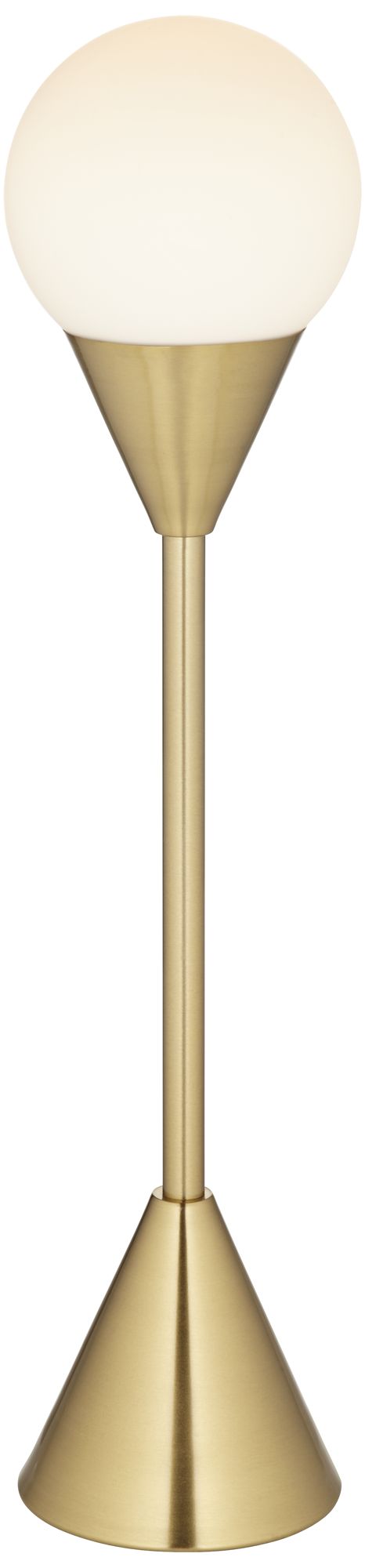 Image 2 360 Lighting Mobley 25 3/4" Brass and White Glass Globe Accent Lamp