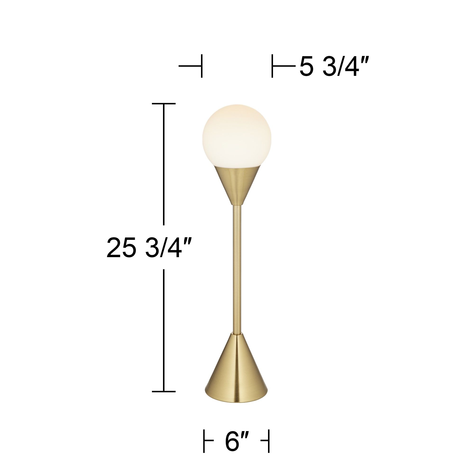 Image 7 360 Lighting Mobley 25 3/4" Brass and White Glass Globe Accent Lamp more views