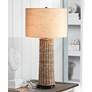 360 Lighting Modern Coastal Burlap and Woven Seagrass Table Lamp
