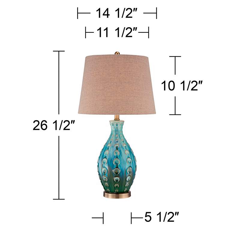 Image 6 360 Lighting Modern Vase 26 1/2 inch Blue Ceramic Table Lamps Set of 2 more views