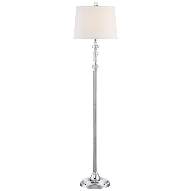 Image 6 360 Lighting Montrose 61" Polished Steel Crystal Floor Lamps Set of 2 more views