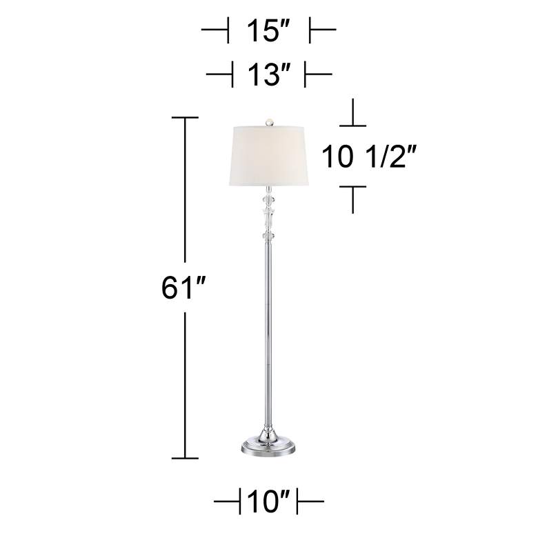 Image 7 360 Lighting Montrose 61" Polished Steel Crystal Floor Lamps Set of 2 more views