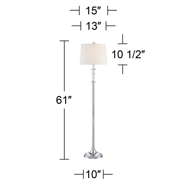 Image 7 360 Lighting Montrose 61 inch Polished Steel Crystal Floor Lamps Set of 2 more views