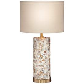 Image2 of 360 Lighting Mother of Pearl 23" High Table Lamp with Dimmer