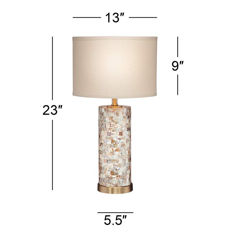 Image 6 360 Lighting Mother of Pearl 23 inch High Table Lamp with Dimmer more views