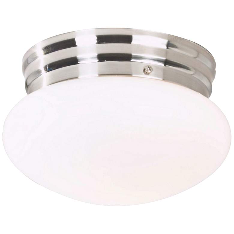 Image 2 360 Lighting Mushroom Dome 8" Wide Brushed Steel Ceiling Fixture