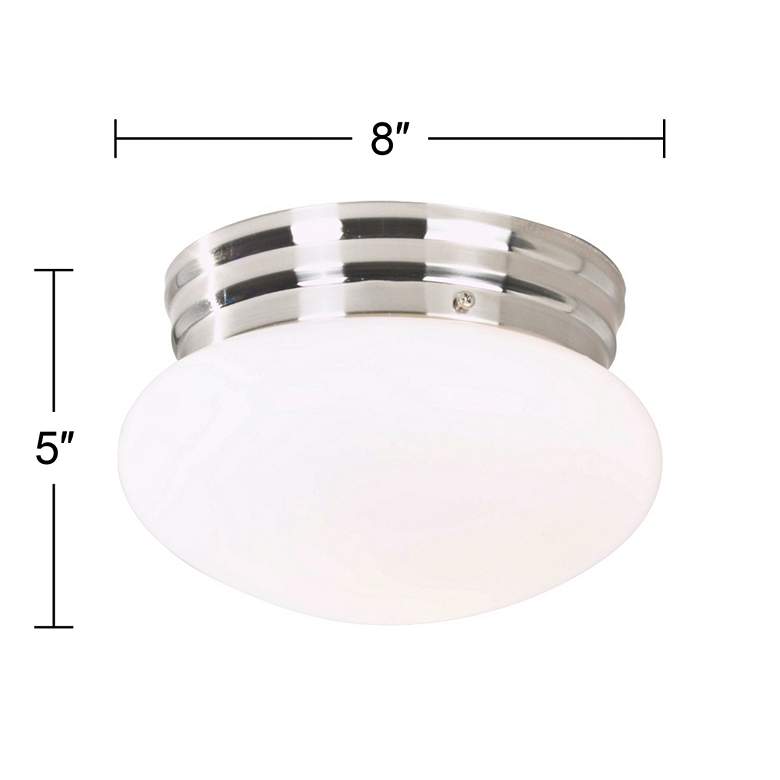 Image 3 360 Lighting Mushroom Dome 8 inch Wide Brushed Steel Ceiling Fixture more views