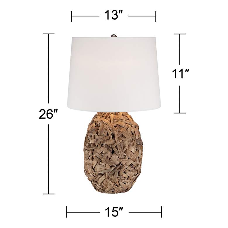 Image 6 360 Lighting Nantucket 26" Natural Seagrass Coastal Modern Lamps Set more views