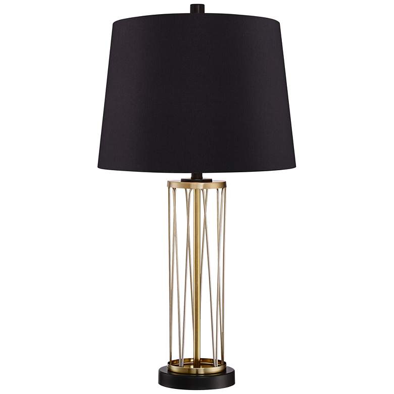Image 7 360 Lighting Nathan 25 1/2 inch Black and Gold USB Table Lamps Set of 2 more views