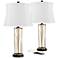 360 Lighting Nathan 25 1/2" Gold Cage USB Table Lamps Set of 2