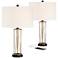 360 Lighting Nathan 25 1/2" Open Gold Cage USB Table Lamps Set of 2