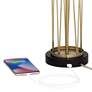 360 Lighting Nathan 25 1/2" Open Gold Cage USB Table Lamps Set of 2 in scene