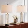 360 Lighting Nathan 25 1/2" Open Gold Cage USB Table Lamps Set of 2 in scene