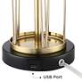 360 Lighting Nathan 27" Gold USB Table Lamps with Round Acrylic Risers