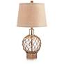 360 Lighting Natural Rope and Clear Glass Coastal Jug Table Lamp in scene