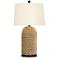 360 Lighting Natural Wicker and Rope Modern Coastal Table Lamp