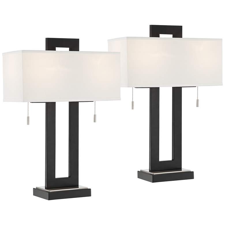 Image 2 360 Lighting Neil 26" Modern Metal USB Table Lamps Set of 2