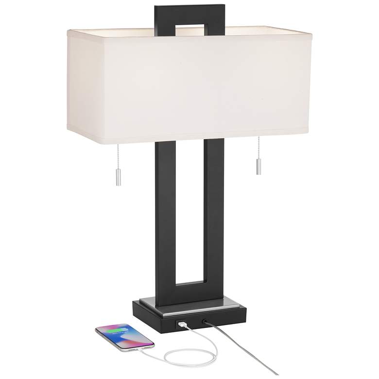 Image 3 360 Lighting Neil 26 inch Modern Metal USB Table Lamps Set of 2 more views