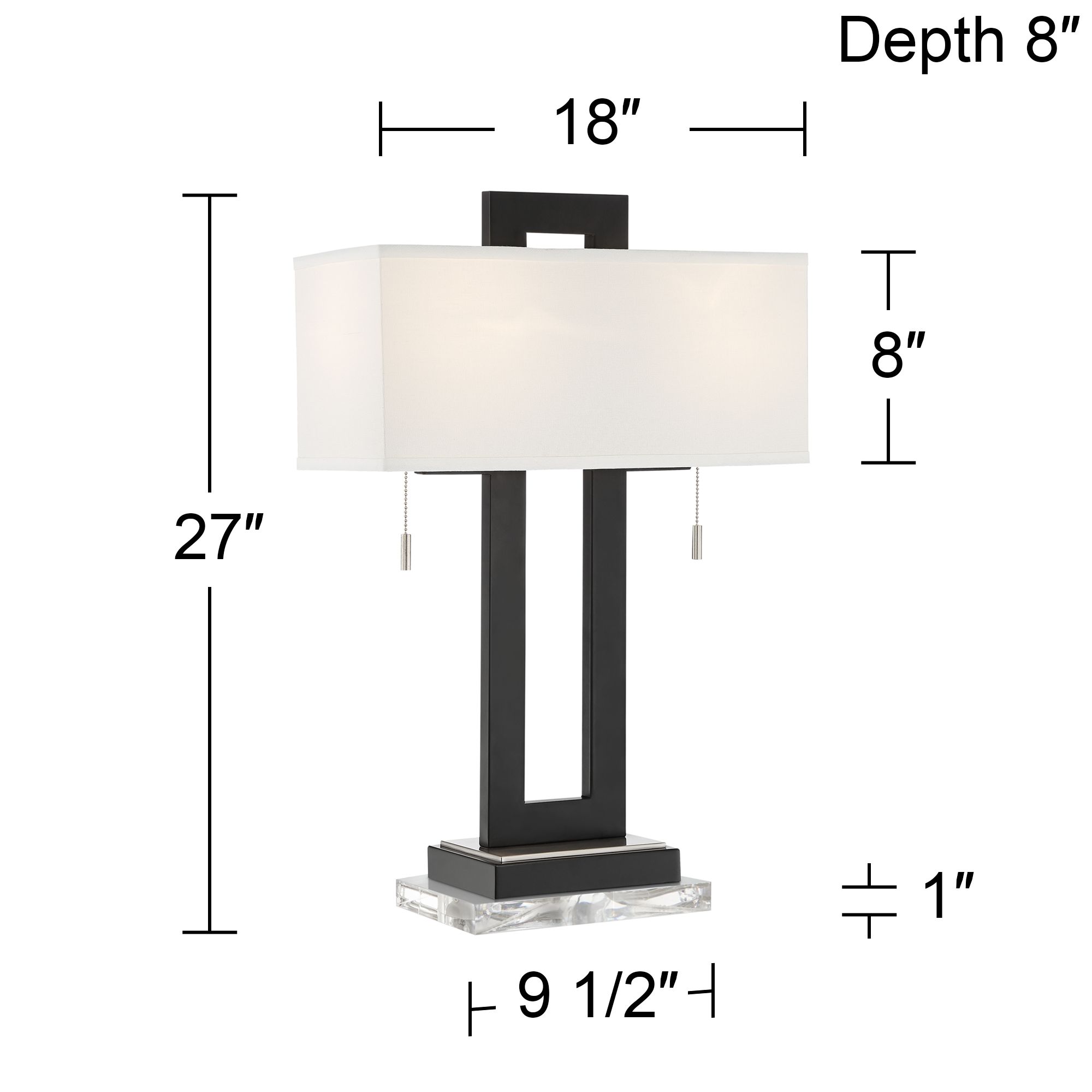 Watch A Video About the 360 Lighting Neil Open Rectangular USB Table Lamp