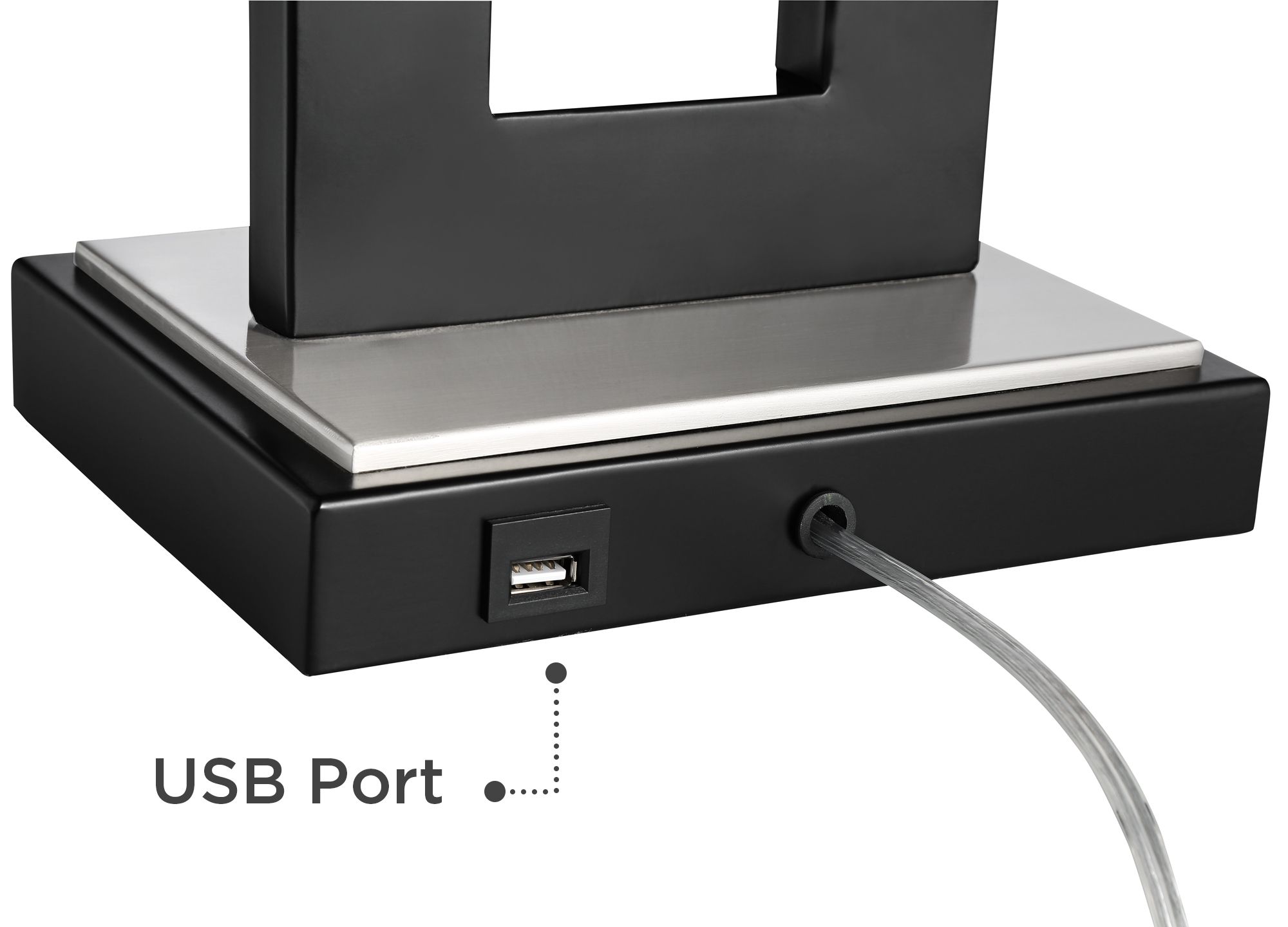 Image 5 360 Lighting Neil 27" Metal USB Table Lamp with Black Marble Riser more views