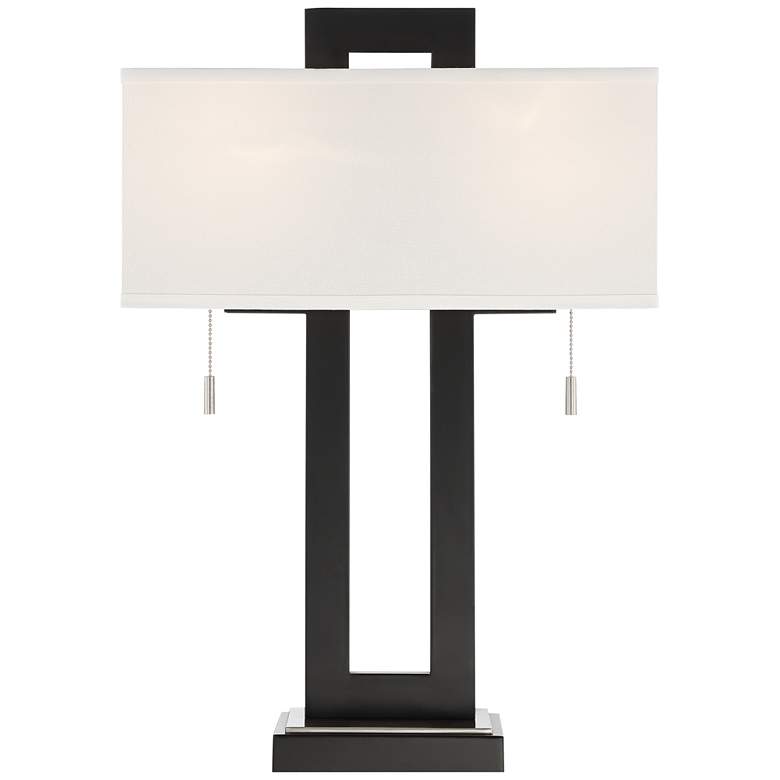 Image 6 360 Lighting Neil 27" Metal USB Table Lamp with Black Marble Riser more views
