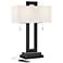 360 Lighting Neil Metal Table Lamp with Port with Black Marble Riser