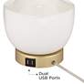360 Lighting Nesbit 25" Gold White Ceramic USB Table Lamps Set of 2